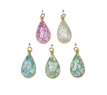 Load image into Gallery viewer, Gold Mother of Pearl Teardrop Charm, Sku#LX46