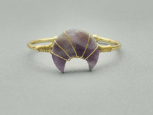 Load image into Gallery viewer, Gemstone Moon Shape Wire Trapped Cuff bracelet, sku#LY25