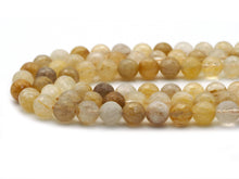 Load image into Gallery viewer, Genuine Rutilated Quartz Faceted Round Beads, Sku#U1401