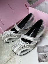Load image into Gallery viewer, Women's Silver Ballet Flats Thick Sole Casual Slip-On Shoes