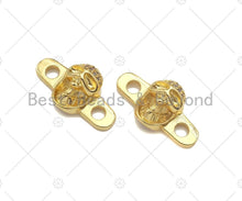 Load image into Gallery viewer, CZ Micro Pave Skull Connector,18K Dainty Gold Cubic Zirconia Charm, Necklace Bracelet Charm Pendant,11x20mm, Sku#LK258