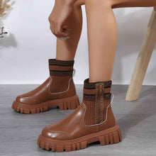 Load image into Gallery viewer, Women's Knitted Mid-Calf Boots | Side Zipper | Non-Slip Rubber Sole | Beige Black Brown