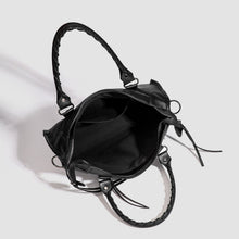 Load image into Gallery viewer, Women's French-Style Studded Biker Crossbody Bag - Premium PU Leather Shoulder Bag