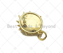 Load image into Gallery viewer, Clear CZ Micro Pave Shining Star Coin Pendant,Cubic Zirconia Star Charm,Gold/Silver Tone,15x17mm,sku#L348