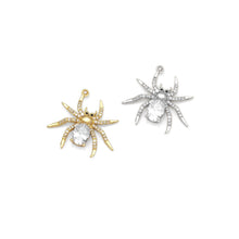 Load image into Gallery viewer, ClearCZ Gold Silver Spider Shape Charm, Sku#B363