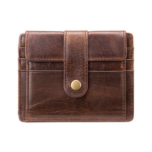 Load image into Gallery viewer, Men's Minimalist Genuine Leather Coin &amp; Transit Card Holder Wallet