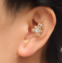 Load image into Gallery viewer, CZ Teddy Bear Long Spike Earrings, Sku#LD232