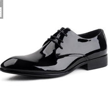Load image into Gallery viewer, Men's Glossy Leather Lace-Up Oxford Dress Shoes | Pointed Toe Business Wedding Shoes