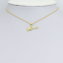 Load image into Gallery viewer, CZ Gold Guitar Charm Pendant, Sku#LK1199