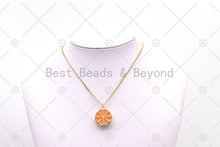 Load image into Gallery viewer, Enamel Orange Slice Shape Pendant, 18K Gold Filled Enamel Charm,Necklace Bracelet Charm Pendant,Sku#LK500