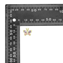 Load image into Gallery viewer, Pink Purple Crystal Gold Butterfly Charm Pendant,Sku#LK1210