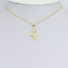 Load image into Gallery viewer, Clear CZ Gold Pistol Gun Charm Pendant, Sku#LK1205