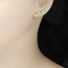 Load image into Gallery viewer, CZ Gold Thriple Butterflies Ear Climber Earrings, Sku#LD502