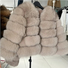 Load image into Gallery viewer, Faux Fox-fur Patchwork Thickened Warm Fur Coat