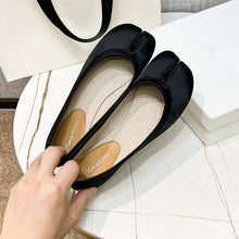 Load image into Gallery viewer, Women's Split-Toe Satin Flats - Slip-On Flat Shoes with Rolled Edge Design