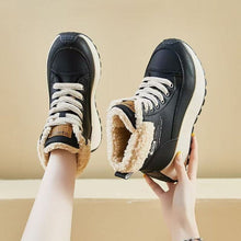 Load image into Gallery viewer, Women's Fleece-Lined High-Top Winter Sneakers | PU Leather Dad Shoes – Sarah Express