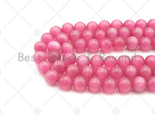 Load image into Gallery viewer, Cat's Eye Dark Pink Round Beads, 6mm/8mm/10mm/12mm Smooth beads, UA164