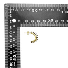 Load image into Gallery viewer, Black Clear CZ Swirl Huggie Earrings, Sku#A191