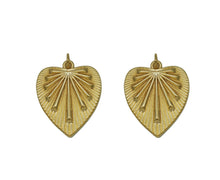 Load image into Gallery viewer, Gold Flower on Heart Charm, Sku#F1473
