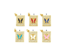 Load image into Gallery viewer, CZ Enamel Butterfly Charm, Sku#JL82