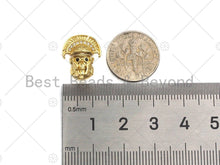 Load image into Gallery viewer, CZ Micro Pave Indian Head Spacer Beads, Cubic Zirconia American Inidan Head Beads, 10x13x14mm,sku#LK92