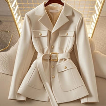 Load image into Gallery viewer, Women's Solid-Color Loose All-Match Cropped Waist-Cinching Coat
