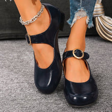 Load image into Gallery viewer, Women's Patent Leather Low Heel Pumps - Classic Round Toe Slip-On Shoes