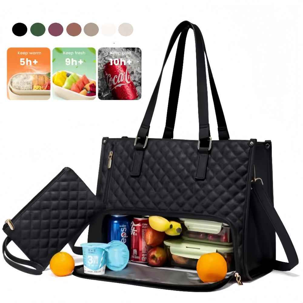 Women's Insulated Lunch Bag – Large Leak-Proof Tote with Laptop Storage | 8 Colors