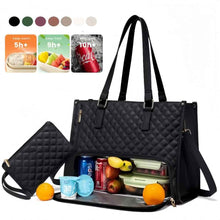 Load image into Gallery viewer, Women's Insulated Lunch Bag – Large Leak-Proof Tote with Laptop Storage | 8 Colors