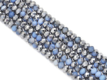 Load image into Gallery viewer, Natural Half Silver Plated Blue Banded Agate Rondelle Faceted Beads, Sku#UA291