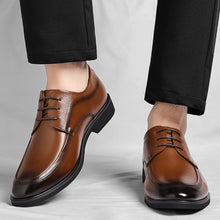 Load image into Gallery viewer, Men's Lace-Up Leather Dress Shoes | All-Season Casual Oxford Style | Black &amp; Light Brown | Plus Sizes 37–46