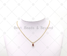 Load image into Gallery viewer, Colorful Big CZ Micro Pave Oval Shape Pendant,18K Gold Filled Oval Charm, Necklace Bracelet Charm, Sku#LK522