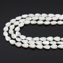 Load image into Gallery viewer, Flat Teardrop White Mother of Pearl Beads, Sku#T167
