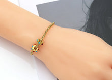 Load image into Gallery viewer, Gold Enamel Doughnut Spacer Beads, Sku#LX67c