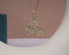 Load image into Gallery viewer, CZ Triple Sunflowers Charm, Sku#LK620