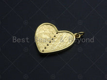 Load image into Gallery viewer, 18K Gold CZ Pave Heart Charm/Penant, White Red Black Heart Charm, CZ Pave heart charm, 20x21mm, sku#LK34