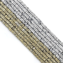 Load image into Gallery viewer, 2x4mm Matt Hematite Square Beads, Sku#S160