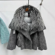 Load image into Gallery viewer, Womens Down Jacket With A Luxurious Cashmere Fur And Raccoon-Fur Collar