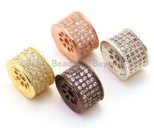 Load image into Gallery viewer, CZ Micro Pave Cylinder Spacer Beads with Clear Crystal for Bracelet/Necklace, sku#G43c