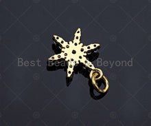 Load image into Gallery viewer, CZ Micro Pave Snowflake Charm/Pendant, Snowflake Shape Charm, Pave Pendant, Gold plated charm,12x16mm, Sku#LK111
