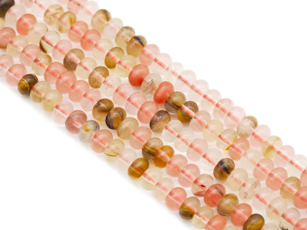 Natural Golden Quartz Rondelle Smooth Beads, 4x6mm, Sku#U141