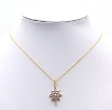 Load image into Gallery viewer, Gold CZ Enamel North Star Charm, Sku#L710