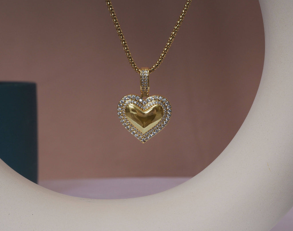CZ Heart Charm, Sku#LK631