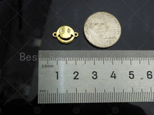 Load image into Gallery viewer, Gold Filled CZ Micro Pave Cute Smiley Face Shape Connector,1