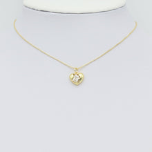 Load image into Gallery viewer, Gold Silver Rectangle Clear Pink CZ Heart Shape Charm, Sku#A165