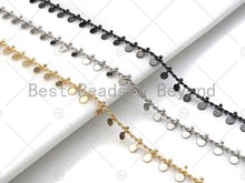 Load image into Gallery viewer, High Quality 3mm Sequin Disc Chain, 18K Real Gold Plated Round Disc Circle Chain, Gold Round Circle Disc Chain, Bulk Wholesale, SKU#M308