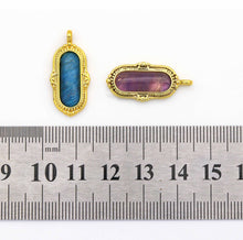 Load image into Gallery viewer, Gold Oval Gemstone Charm, Sku#LY18