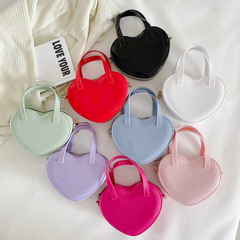 Women's Jelly Heart Mini Crossbody Bag – Cute PVC Shoulder Bag