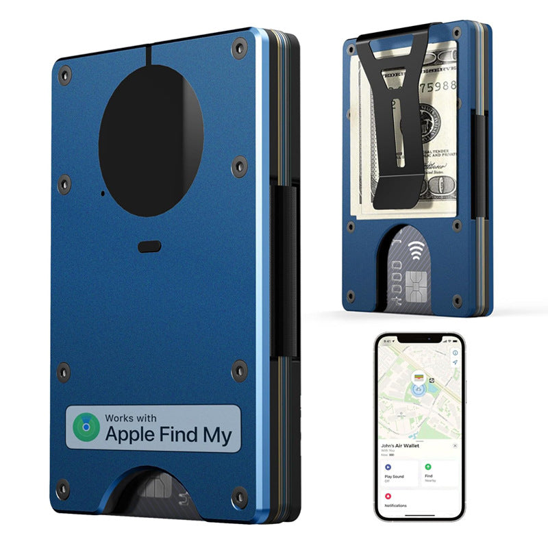 Minimalist AirTag Wallet – Slim Aluminum RFID Blocking Card Holder