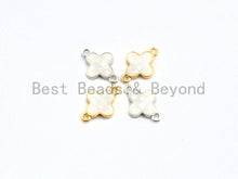 Load image into Gallery viewer, 100% Natural White Shell Clover Connector for Earring/Bracel